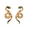 Snake earrings, handmade in Italy by Percossi Papi with natural stone