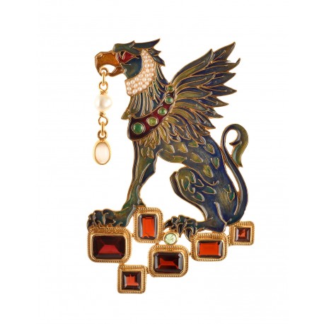 Griffin brooch