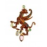 Medieval iconic brooch, handmade in Italy by Percossi Papi with natural stones