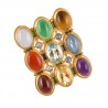 Byzantine iconic brooch handmade in Italy by Percossi Papi with natural stones