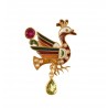 Medieval duck iconic brooch, handmade in Italy by Percossi Papi with natural stones