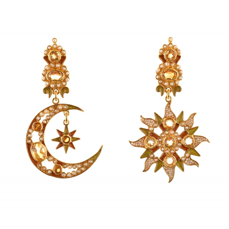 Sun and moon earrings