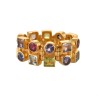 Double hinge ring, handmade in Italy by Percossi Papi with natural stones