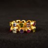 Double hinge ring, handmade in Italy by Percossi Papi with natural stones