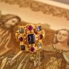 Renaissance ring, handmade in Italy by Percossi Papi with natural stones