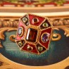 Renaissance ring, handmade in Italy by Percossi Papi with natural stones