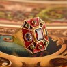 Renaissance ring, handmade in Italy by Percossi Papi with natural stones