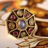 Renaissance ring, handmade in Italy by Percossi Papi with natural stones