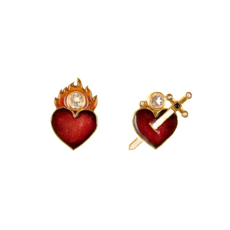 Heart earrings handmade in Italy by Percossi Papi