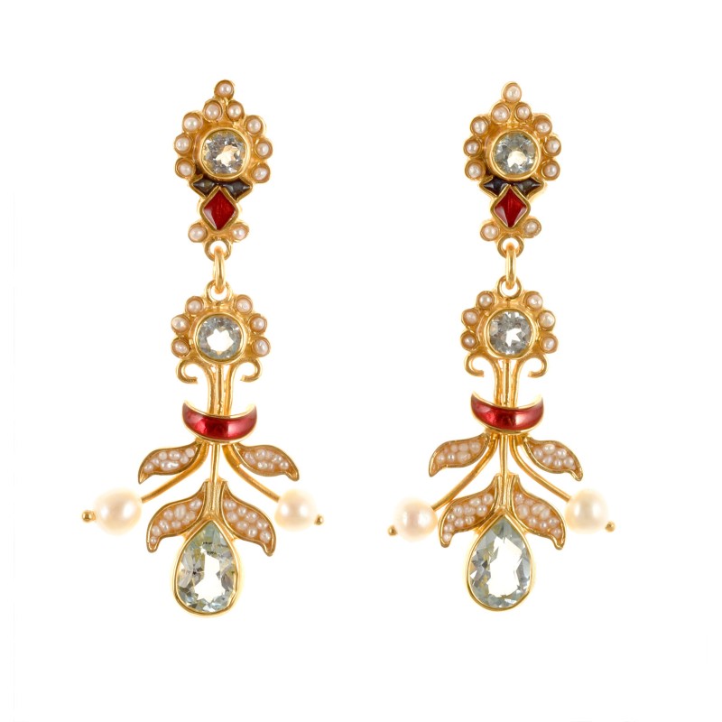 Spring earrings, made in Italy by Percossi Papi with natural stones