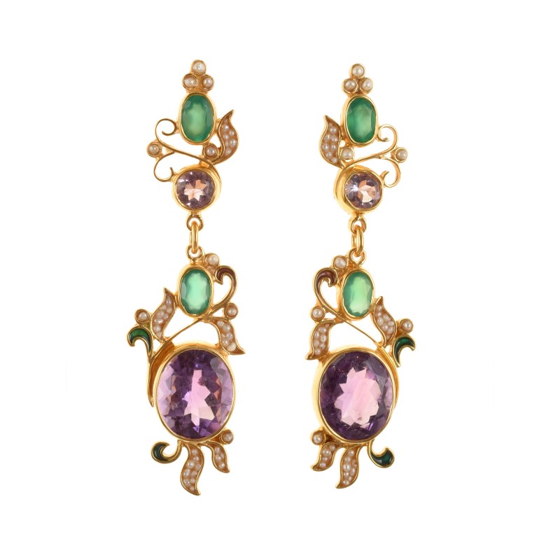 Spring earrings, made in Italy by Percossi Papi with natural stones