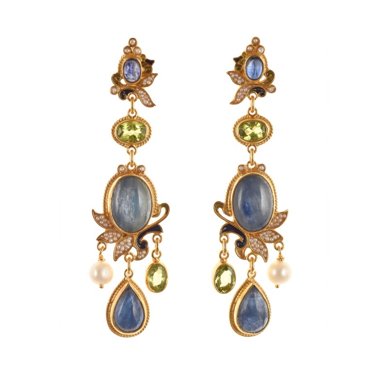 Spring earrings, made in Italy by Percossi Papi with natural stones