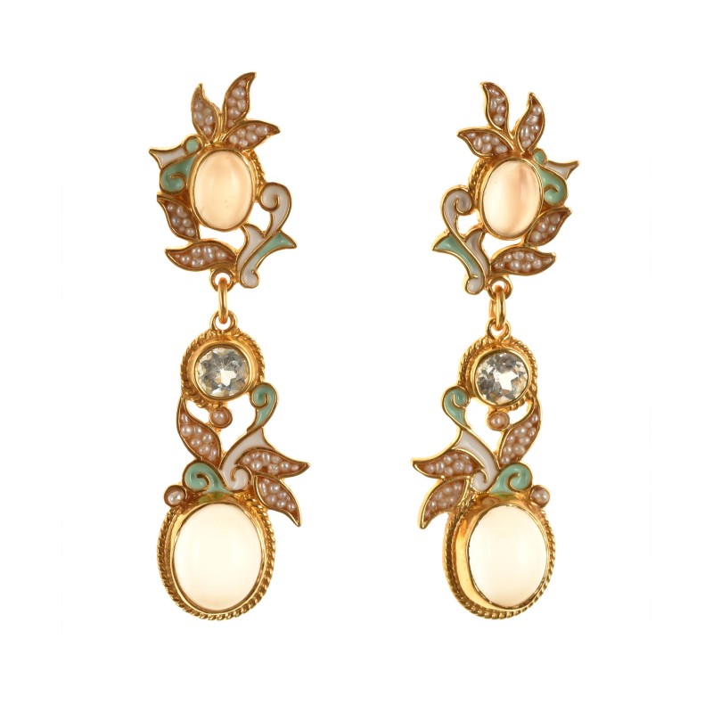 Spring earrings, made in Italy by Percossi Papi with natural stones