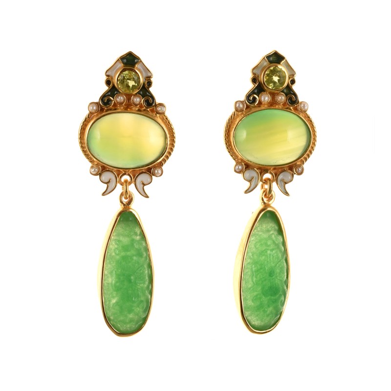 Everyday earrings handmade in Italy by Percossi Papi with natural stones